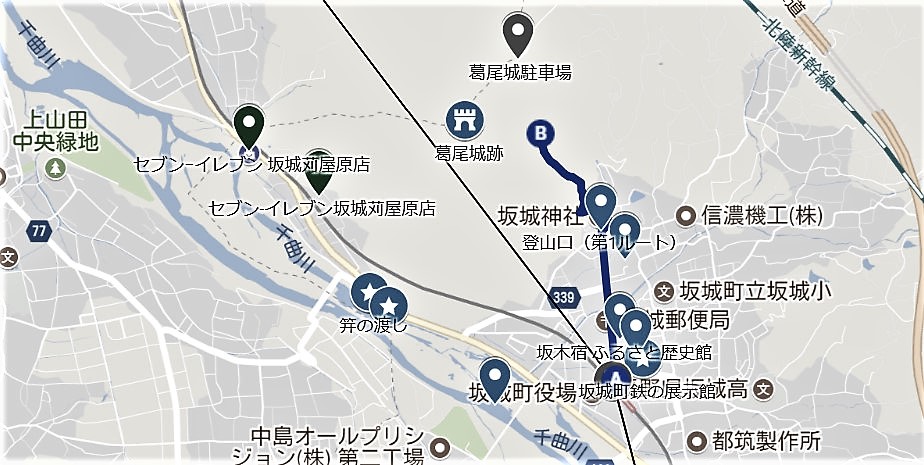 坂城町観光の案内マップ