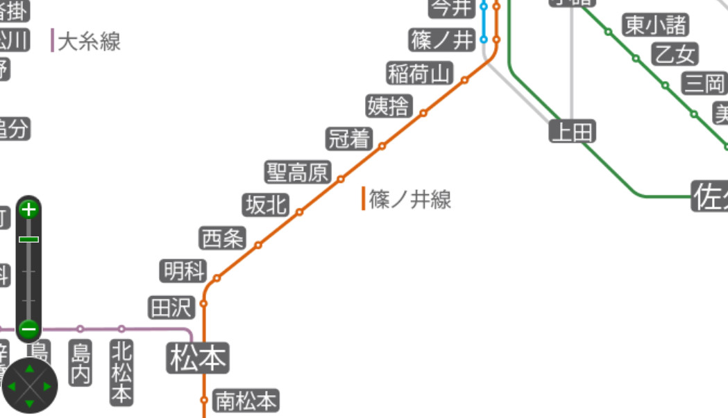 JR篠ノ井線の路線図
